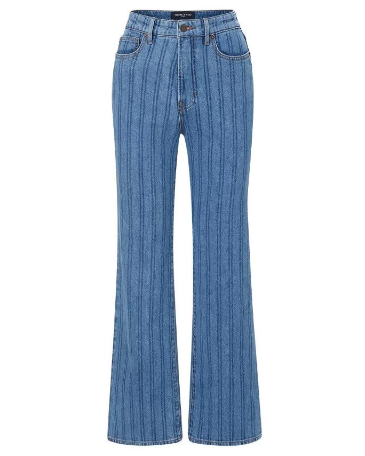 Veronica Beard Crosbie Wide Leg Striped Jeans SAPPHIRESTRIPE Sale