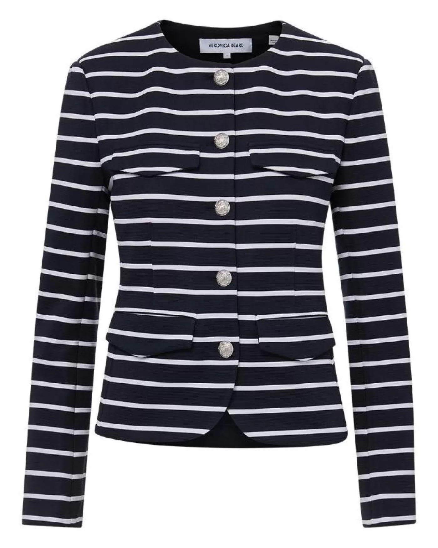 Veronica Beard Kensington Knit Jacket NAVY/WHITE Best