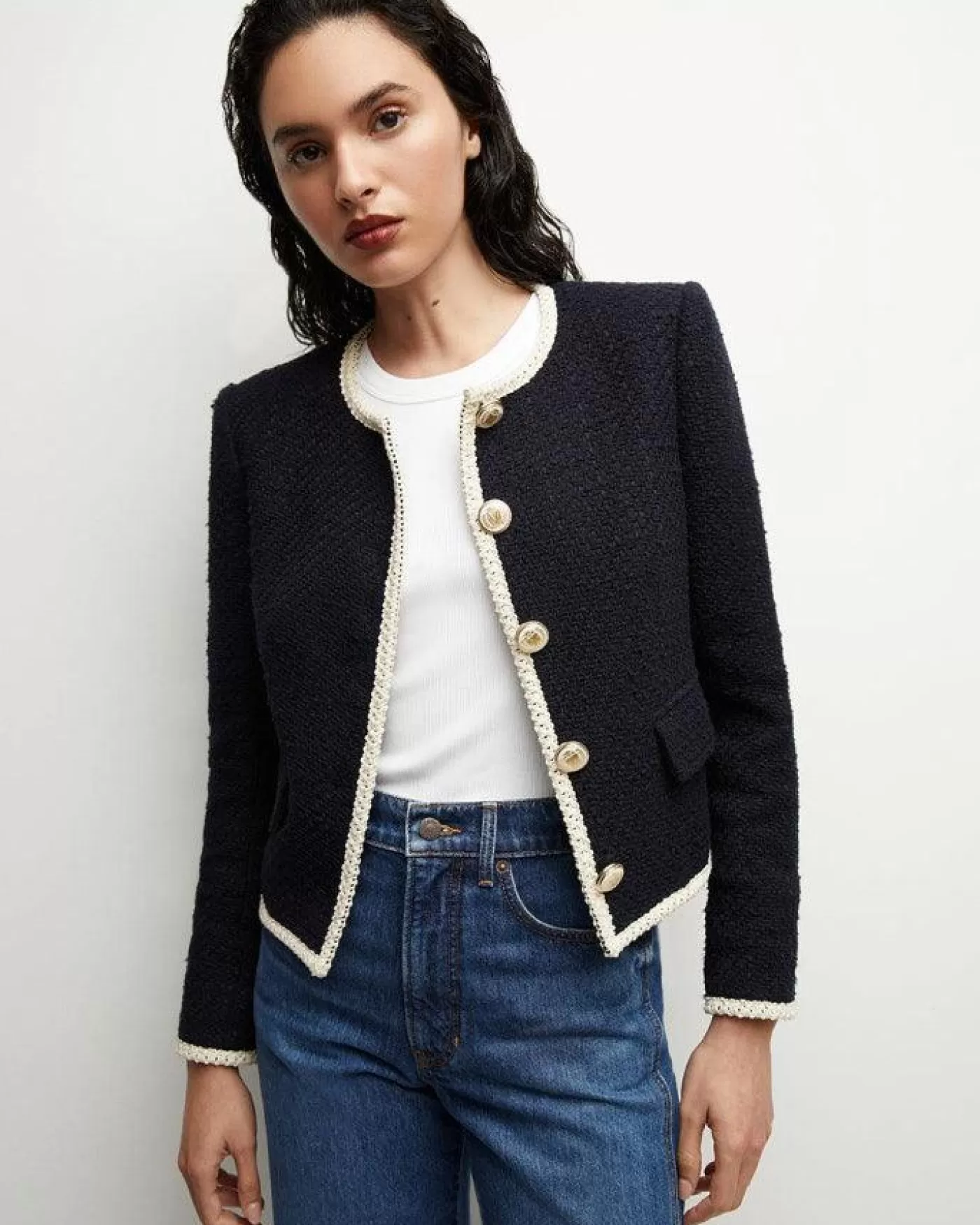 Veronica Beard Mabel Tweed Jacket NAVY Online