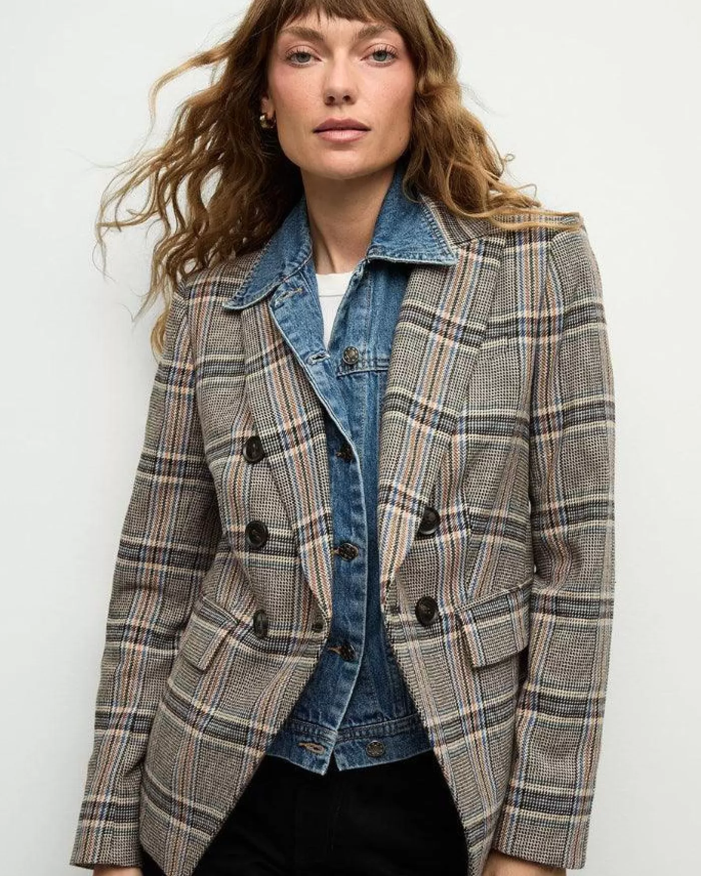 Veronica Beard Miller Multicolor Plaid Dickey Jacket BLACKMULTI Online