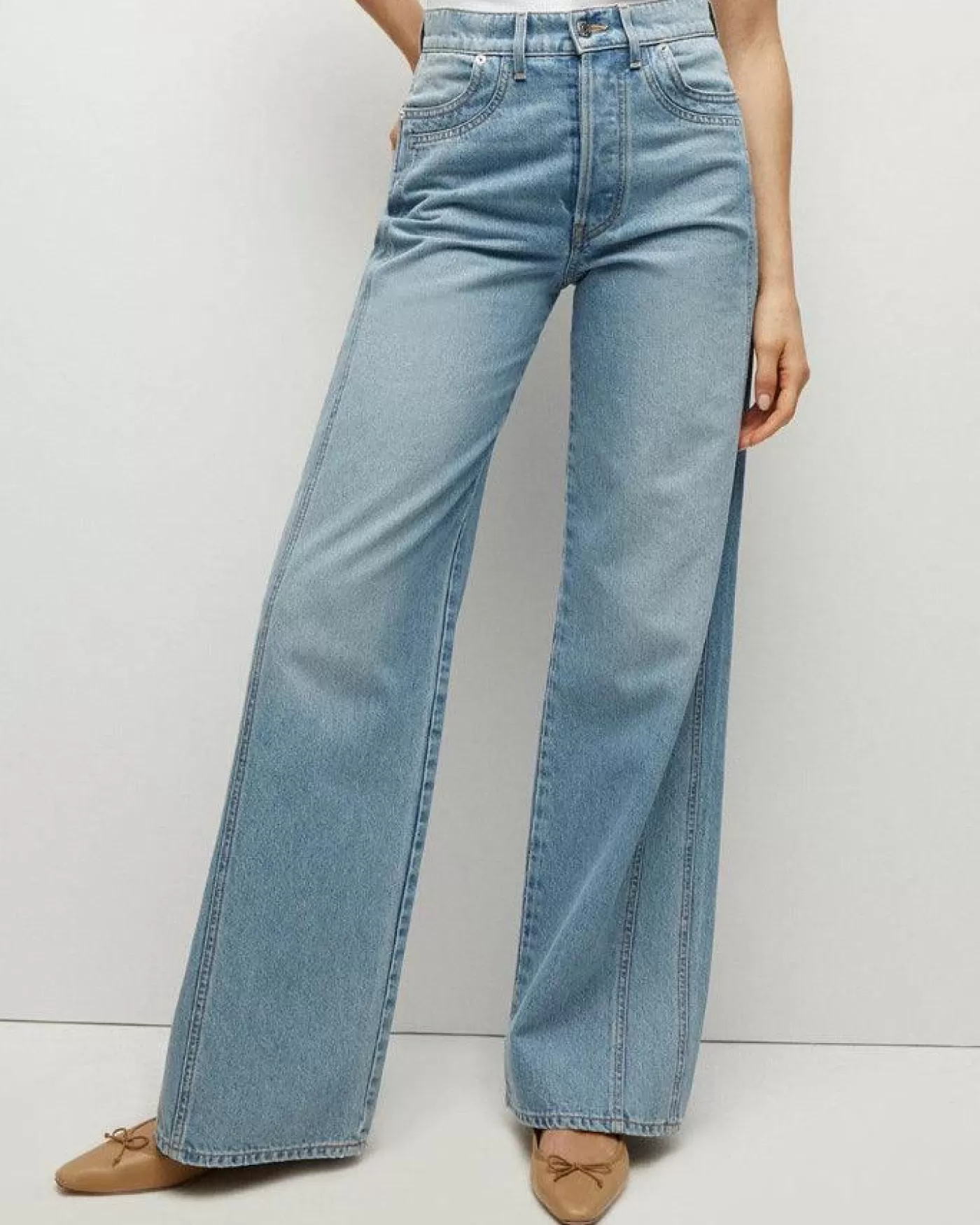 Veronica Beard Veronica Taylor Double Seam Wide Leg Jean NOVA Clearance